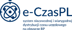 logotyp projektu e-czas.pl - systemu niezawodnej i wiarygodnej dystrybucji czasu urzędowego na obszarze RP