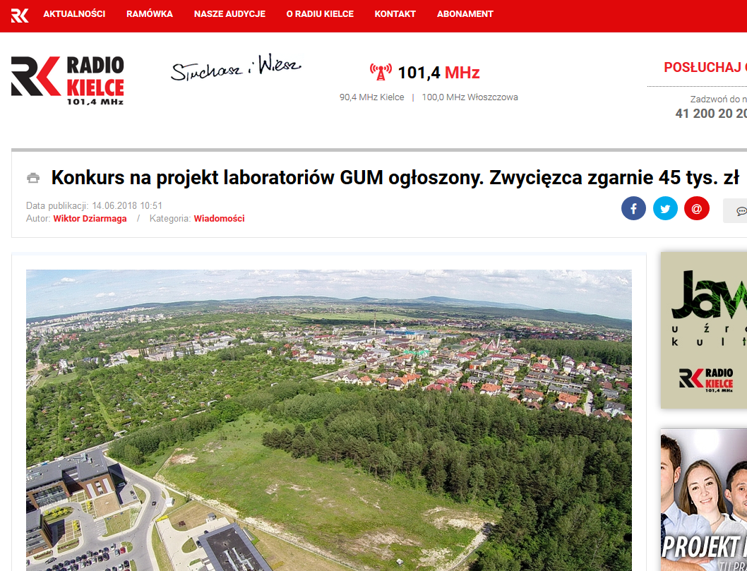Relacja w Radiu Kielce na temat ogłoszenia konkursu laboratoryjnego