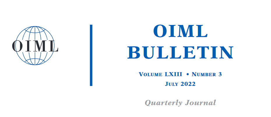 Miniatura nagłówka okładki Biuletynu OIML: widać tytuł, datę wydania oraz logo organizacji