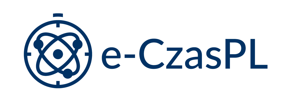 Logo e-Czas.pl - granatowe litery, w kółku spirala